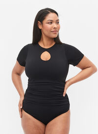 Badedragt med korte ærmer, Black, Model