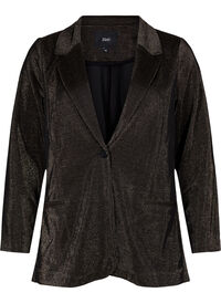 Blazer med glitter og knaplukning