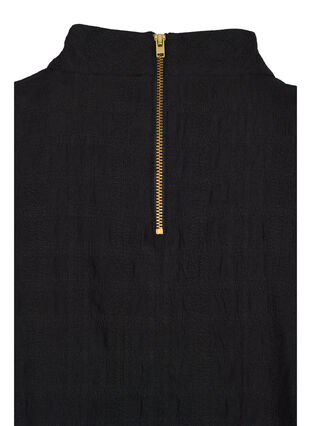 Bluse med høj hals og 3/4 ærmer, Black, Packshot image number 3