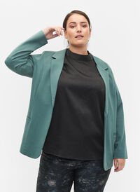 Enkel blazer med knaplukning, Silver Pine, Model