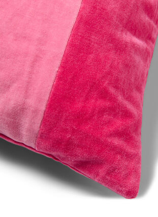 Stribet pudebetræk i velour, Fandango Pink Comb, Packshot image number 2