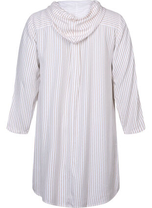 Viskose tunika med hætte, Natural/White Stripe, Packshot image number 1