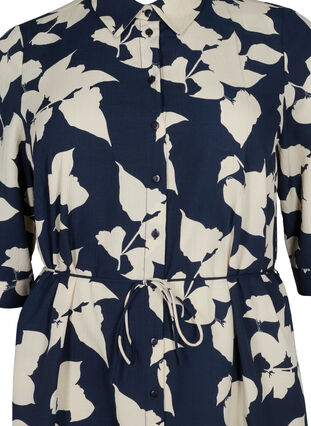 FLASH - Skjortekjole med print, Blue White Flower, Packshot image number 2