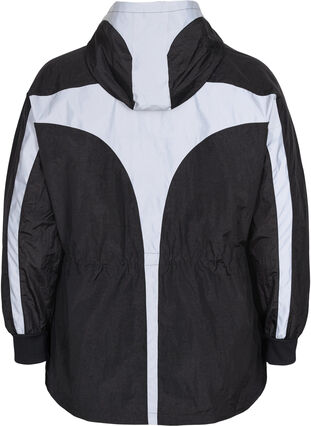 Sportsjakke med reflekser og regulerbar talje, Black w. Reflex, Packshot image number 1