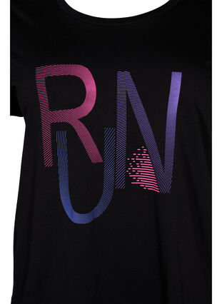 Trænings t-shirt med print, Black w. stripe run, Packshot image number 2