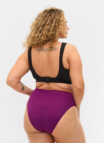 Højtaljet tai bikini trusse, Dark Purple, Model image number 1