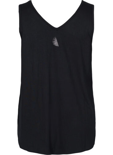 Viskose træningstop med a-form , Black w. VOILA, Packshot image number 1