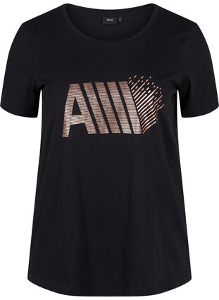 Trænings t-shirt med print, Black w. RoseGoldF., Packshot image number 0
