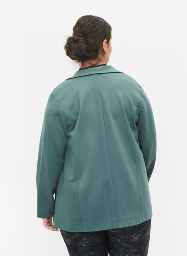 Enkel blazer med knaplukning, Silver Pine, Model image number 1