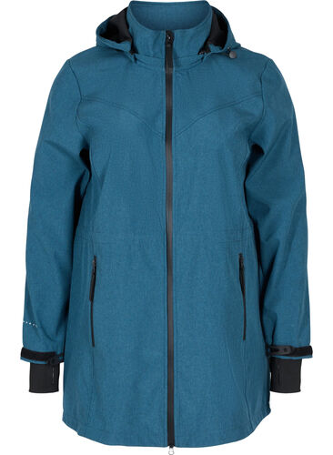 Softshell jakke med aftagelig hætte, Stargazer Mel., Packshot image number 0