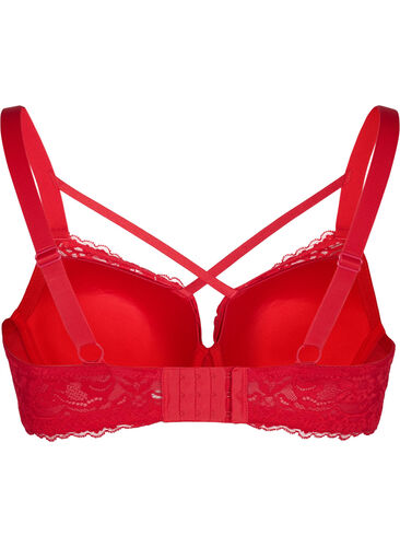 Formstøbt bh med blonder og string, Red Ass., Packshot image number 1