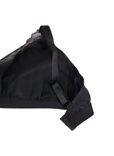 Rib bh med blonder, Black, Packshot image number 3