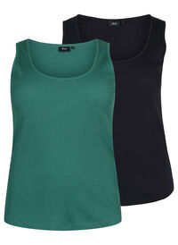 2-pak basis tanktop i rib