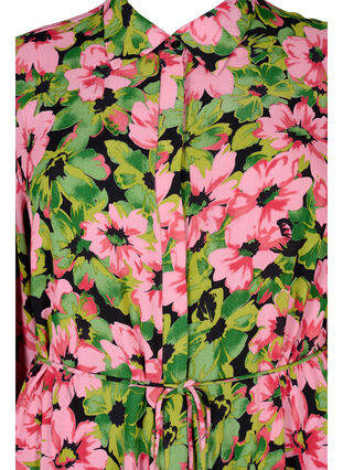 Viskose skjortekjole med blomsterprint, Pink G. Flower AOP, Packshot image number 2