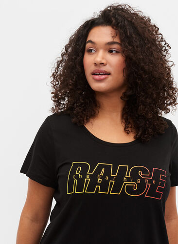 Trænings t-shirt med print, Black w. Raise, Model image number 2