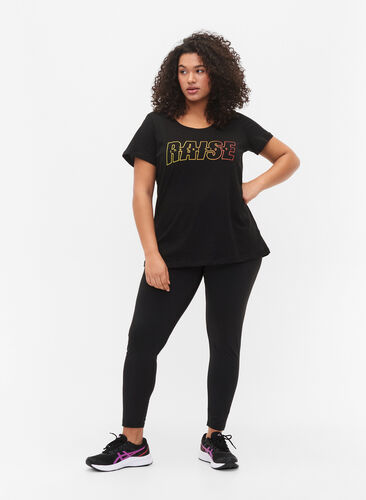 Trænings t-shirt med print, Black w. Raise, Model image number 3