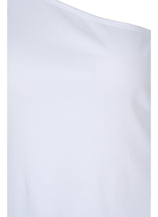 One-shoulder top i bomuld, Bright White, Packshot image number 2