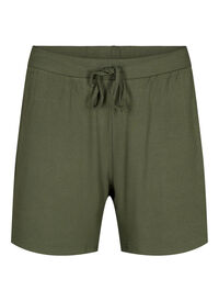 Løstsiddende viskose shorts med rib