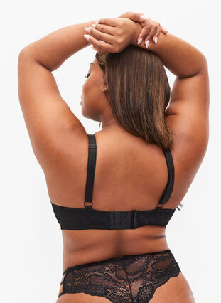 Blonde bh med string, Black, Model image number 1