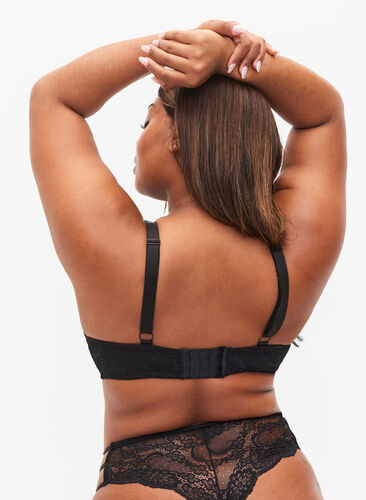 Blonde bh med string, Black, Model image number 1