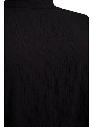 Bluse med høj hals og 3/4 ærmer, Black, Packshot image number 2