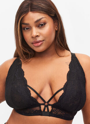 Blonde bh med string, Black, Model image number 2