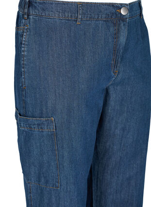 Cargojeans med lommer, Dark blue denim, Packshot image number 2