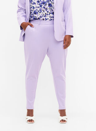 Cropped bukser med lommer, Purple Rose, Model image number 2