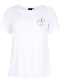 Bomulds t-shirt med fronttryk