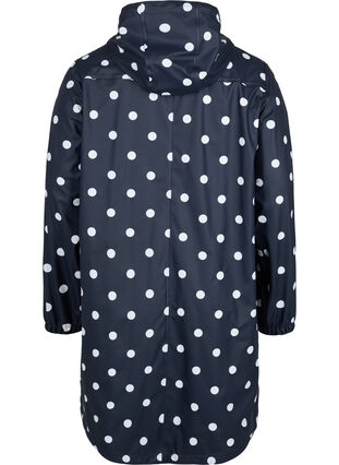 Mønstret regnjakke med hætte, Navy Blazer W/Dots, Packshot image number 1