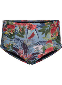 Højtaljet bikini underdel med blomsterprint