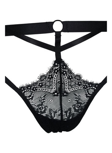 G-streng med string og blonder, Black, Packshot image number 2