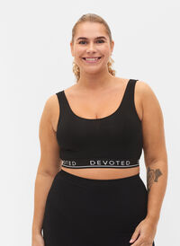 Seamless bh med tekstprint, Black, Model