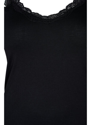 2-pak top med blonder, Black/Purple Coral, Packshot image number 2
