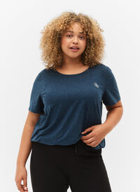 Meleret trænings t-shirt med rund hals, Night Sky Mel., Model