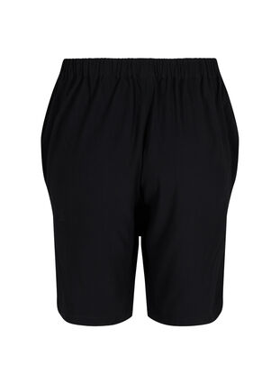 Viskose bermuda shorts med lommer, Black, Packshot image number 3