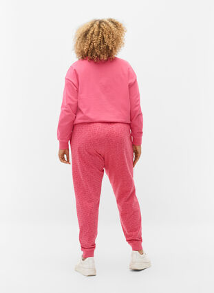 Sweatpants med print og lommer, Hot Pink AOP, Model image number 1