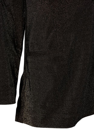 Blazer med glitter og knaplukning, Black w. Lurex, Packshot image number 3