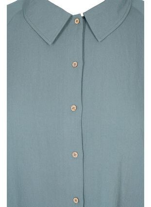 Lang viskoseskjorte med lommer og 3/4 ærmer, Balsam Green, Packshot image number 2