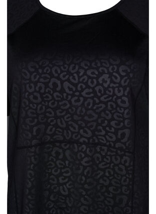 Trænings t-shirt med print og mesh, Black, Packshot image number 2