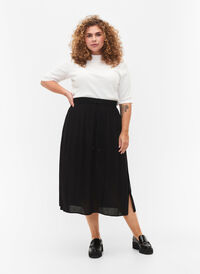 Midinederdel i viskose , Black , Model