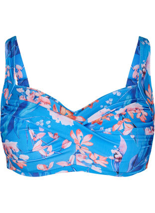 Printet bikini overdel, Bright Blue Print, Packshot image number 0