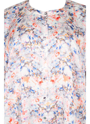 Printet skjortekjole med knaplukning, B.White graphic AOP, Packshot image number 2
