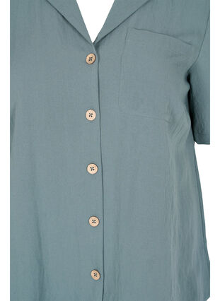 Viskose skjorte med korte ærmer, Balsam Green, Packshot image number 2