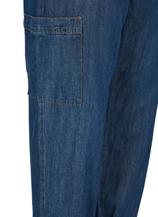 Cargojeans med lommer, Dark blue denim, Packshot image number 3