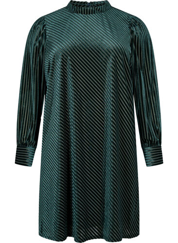 Strukturmønstret kjole i velour, Scarab, Packshot image number 0