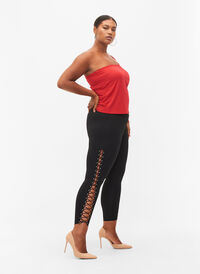Leggings med snøre, Black, Model