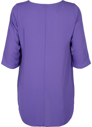 Bluse med 3/4 ærmer og v-hals, Ultra Violet, Packshot image number 1
