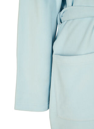 Morgenkåbe med lynlås og hætte, Cashmere Blue, Packshot image number 3