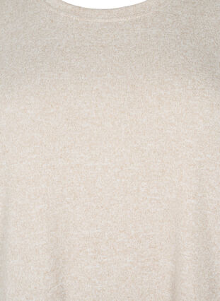 Bluse med korte pufærmer, Natural Mél, Packshot image number 2